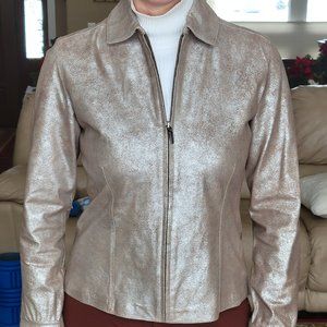 Chico's Leather Foil Jacket
